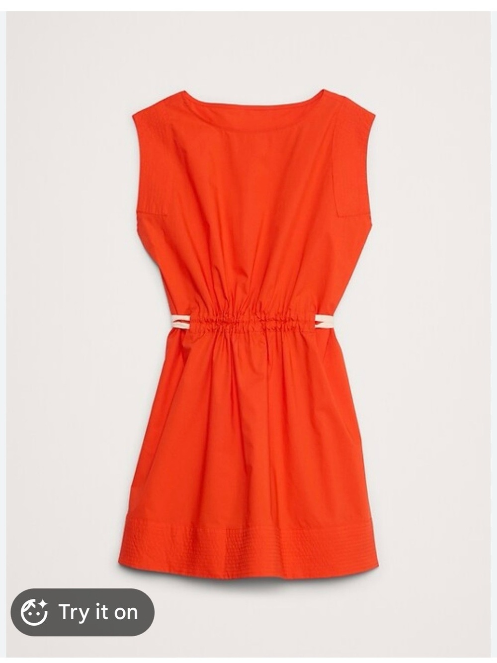 Banana Republic Bright Red-Orange Cinch Waist Dress